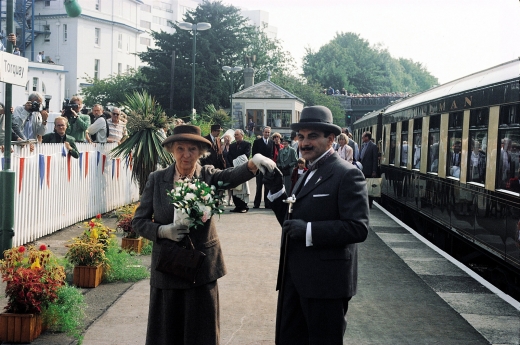 Joan Hickson as Miss Marple visiting Torquay, birthplace of Agatha Christie